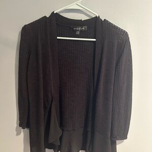 Black Open-Front Sweater by August Silk